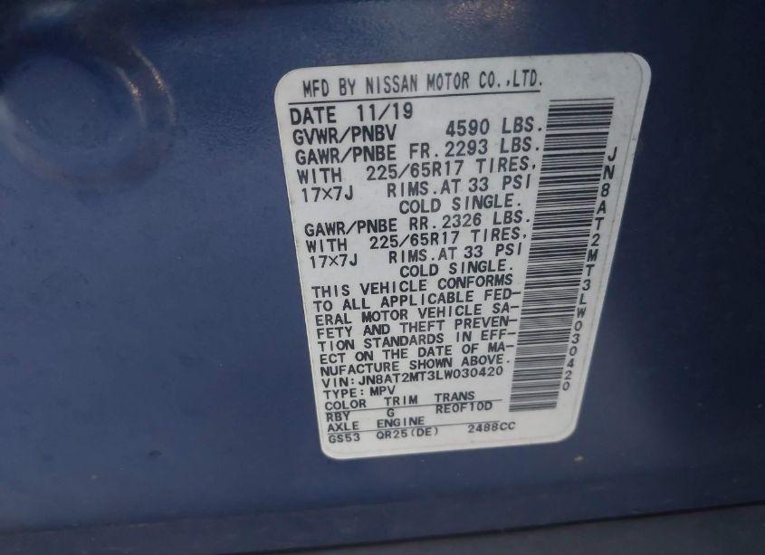 Photo 9 of 2020 Nissan Rogue S FWD (VIN JN8AT2MT3LW030420)