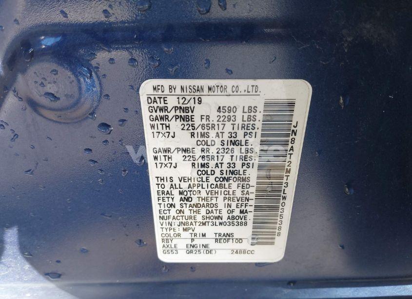 Photo 9 of 2020 Nissan Rogue SV FWD (VIN JN8AT2MT3LW035388)