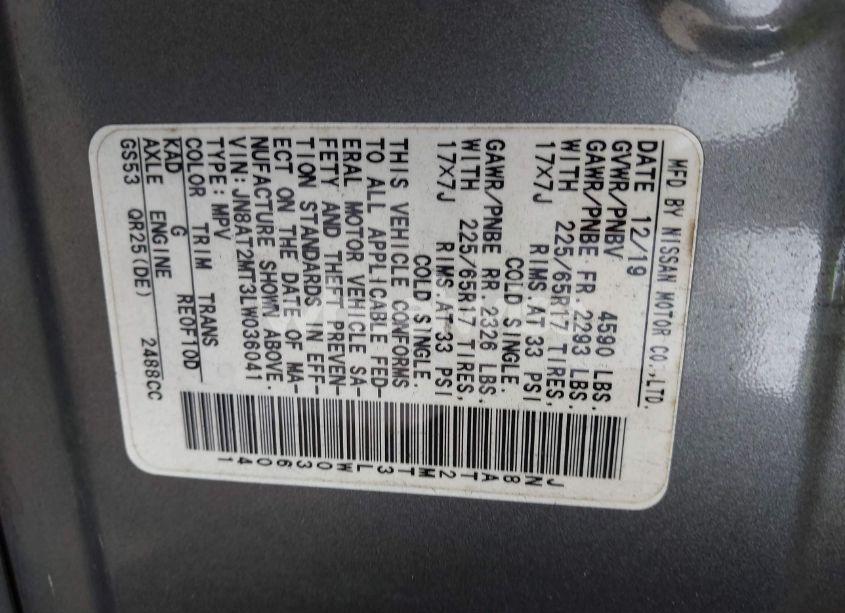 Photo 9 of 2020 Nissan Rogue SV FWD (VIN JN8AT2MT3LW036041)