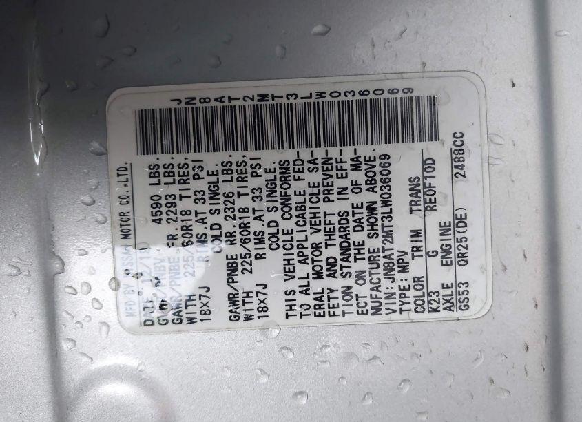 Photo 9 of 2020 Nissan Rogue SV FWD (VIN JN8AT2MT3LW036069)