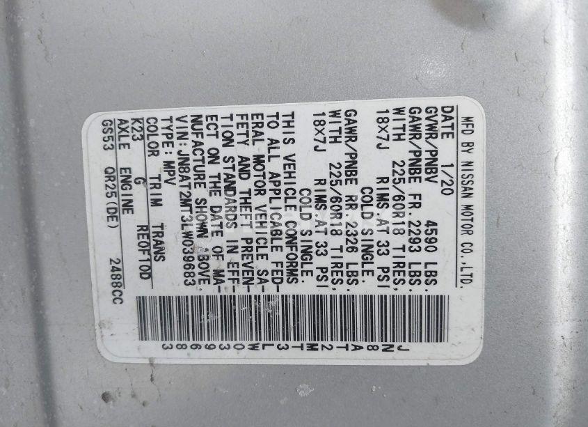 Photo 9 of 2020 Nissan Rogue SV FWD (VIN JN8AT2MT3LW039683)