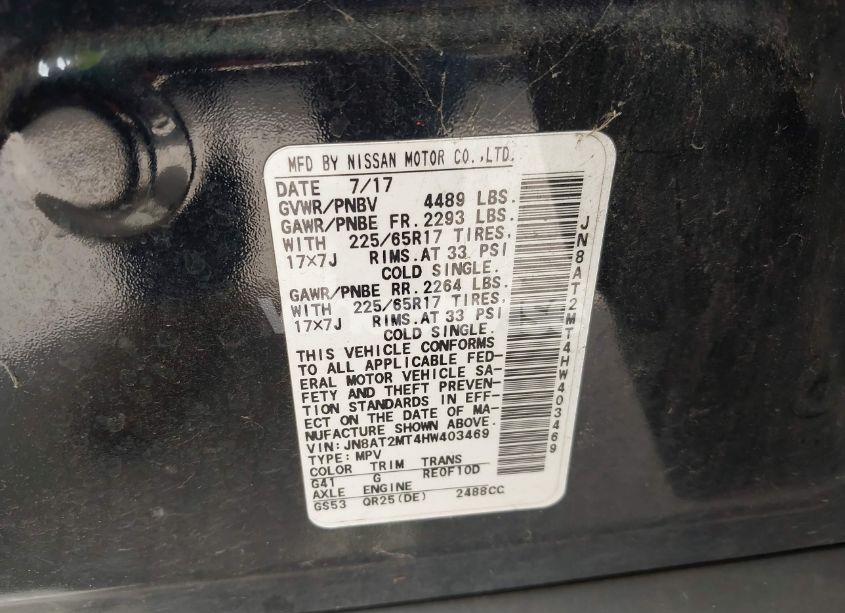 Photo 9 of 2017 Nissan Rogue SV (VIN JN8AT2MT4HW403469)