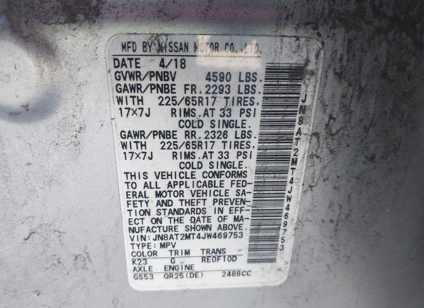 Photo 9 of 2018 Nissan Rogue SV (VIN JN8AT2MT4JW469753)
