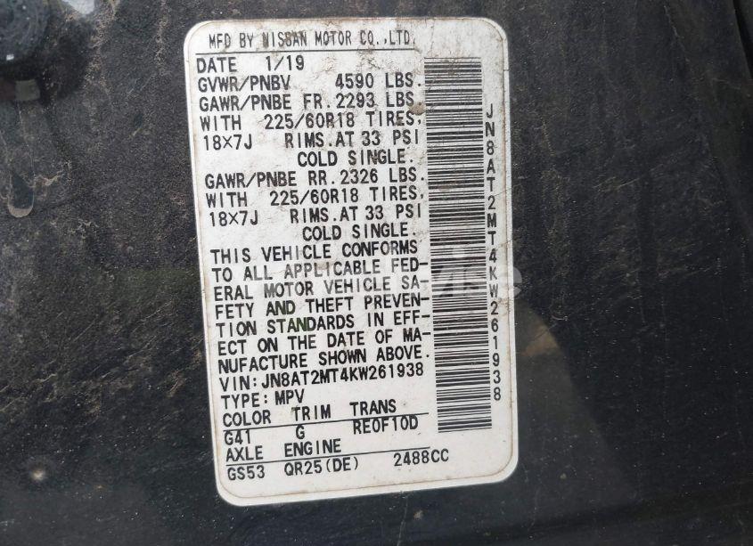 Photo 9 of 2019 Nissan Rogue (VIN JN8AT2MT4KW261938)