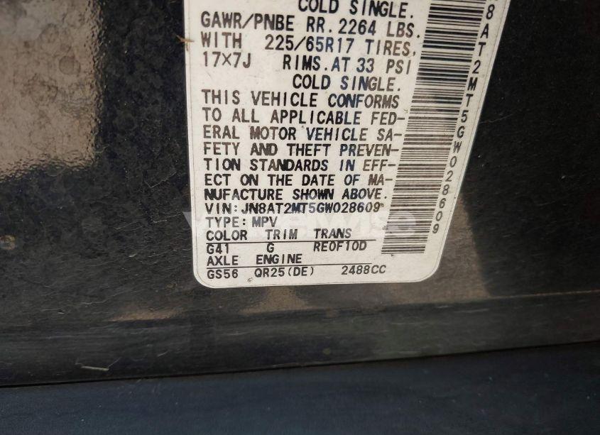 Photo 9 of 2016 Nissan Rogue S (VIN JN8AT2MT5GW028609)