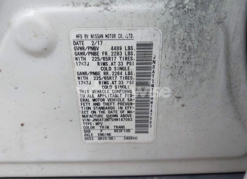 Photo 9 of 2017 Nissan Rogue SV (VIN JN8AT2MT5HW147083)