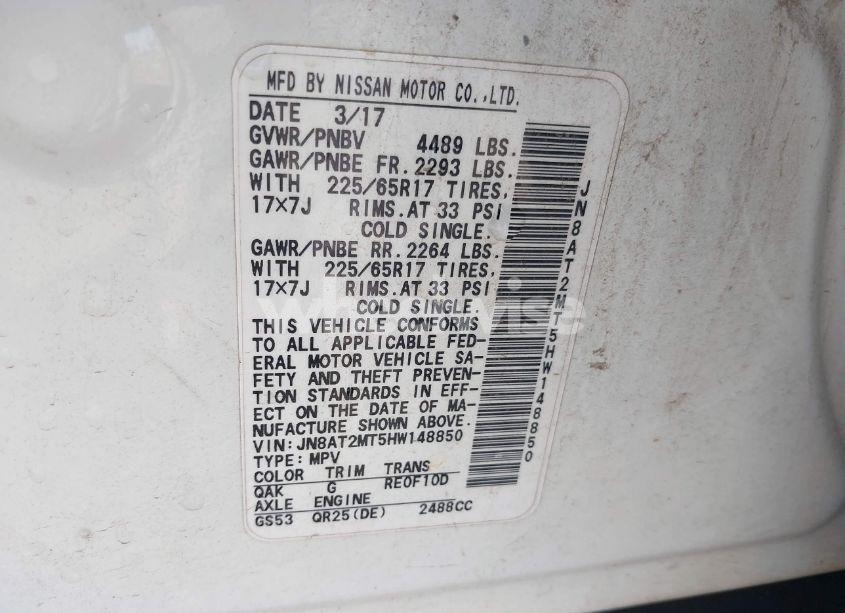 Photo 9 of 2017 Nissan Rogue S (VIN JN8AT2MT5HW148850)