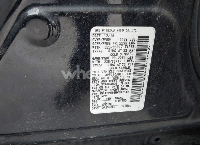 Photo 9 of 2017 Nissan Rogue S (VIN JN8AT2MT5HW387542)