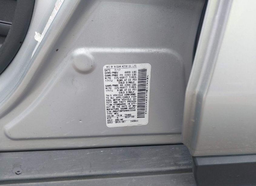 Photo 9 of 2017 Nissan Rogue SV (VIN JN8AT2MT5HW403349)