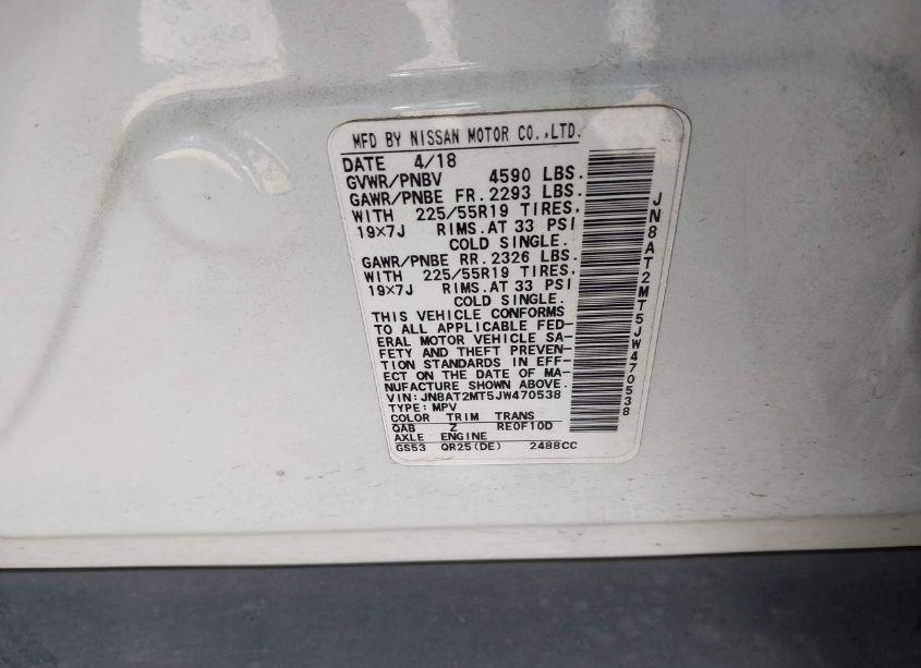 Photo 9 of 2018 Nissan Rogue SL (VIN JN8AT2MT5JW470538)