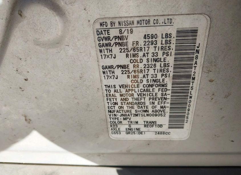 Photo 9 of 2020 Nissan Rogue SV FWD (VIN JN8AT2MT5LW009052)