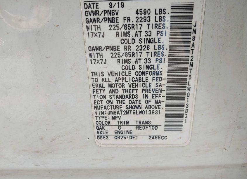 Photo 9 of 2020 Nissan Rogue S FWD (VIN JN8AT2MT5LW013831)