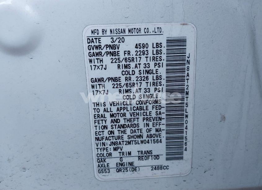 Photo 9 of 2020 Nissan Rogue SV FWD (VIN JN8AT2MT5LW041564)