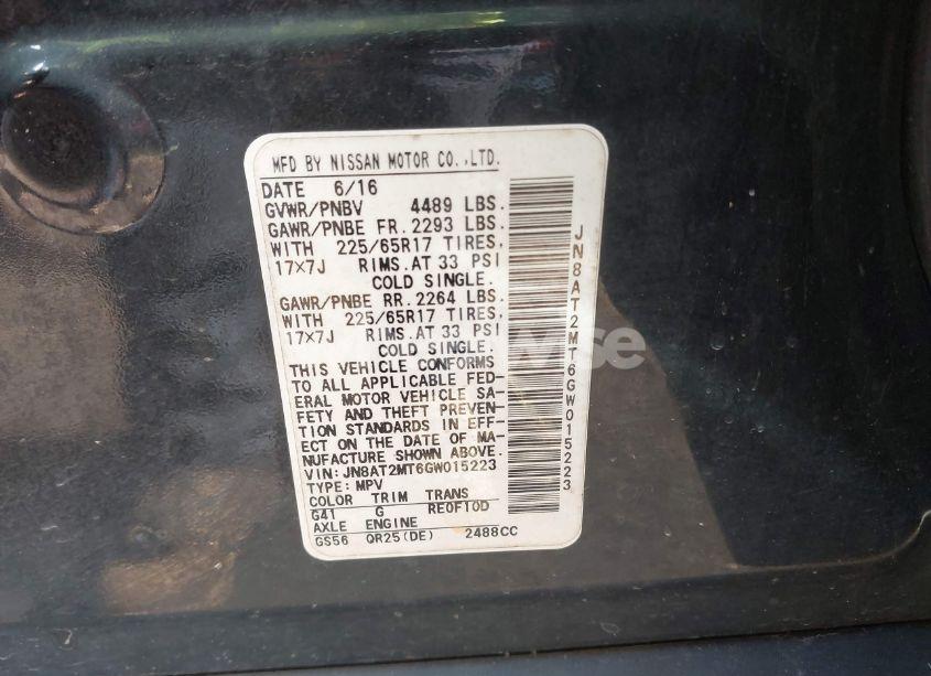 Photo 9 of 2016 Nissan Rogue S (VIN JN8AT2MT6GW015223)