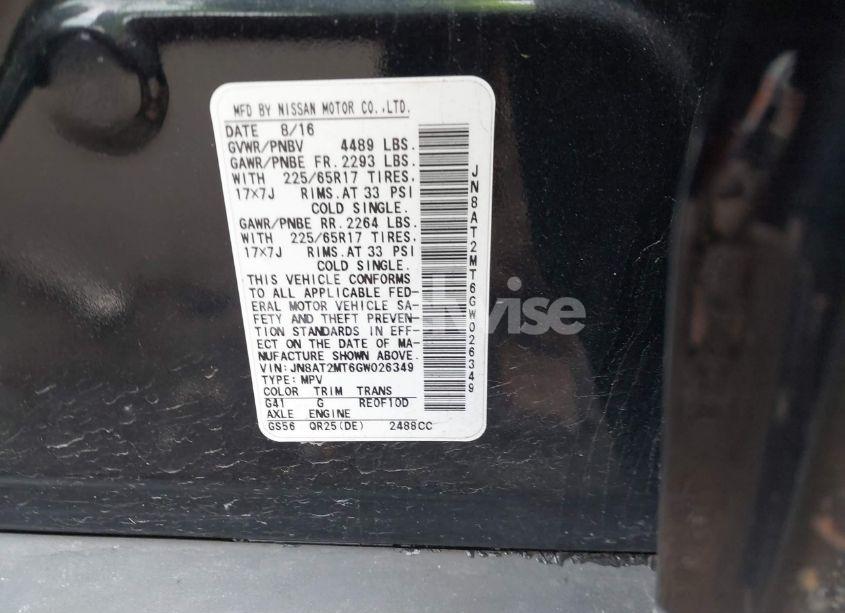 Photo 9 of 2016 Nissan Rogue SV (VIN JN8AT2MT6GW026349)