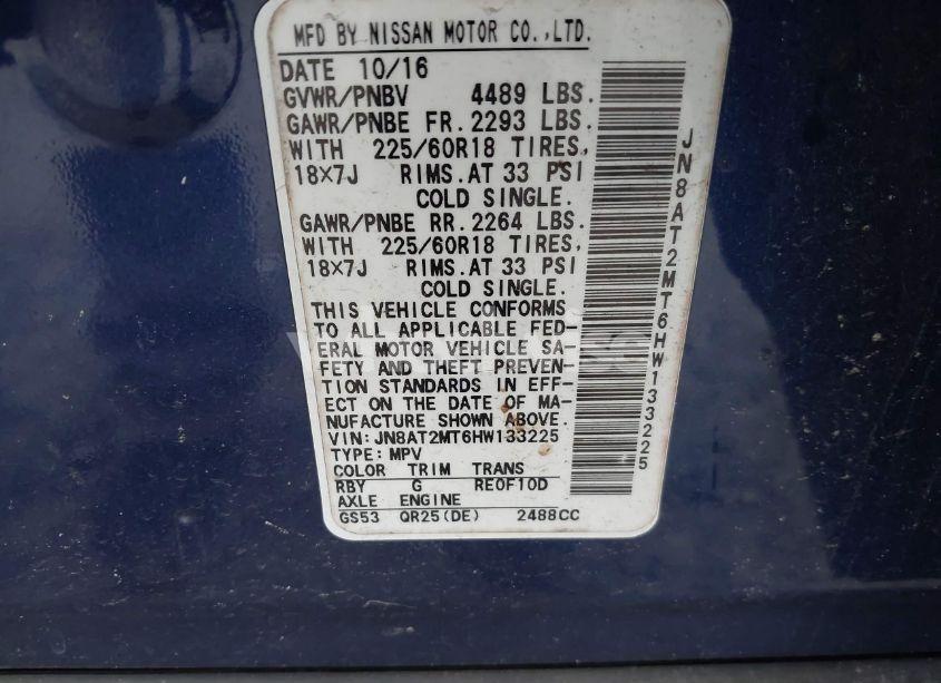 Photo 9 of 2017 Nissan Rogue SL (VIN JN8AT2MT6HW133225)