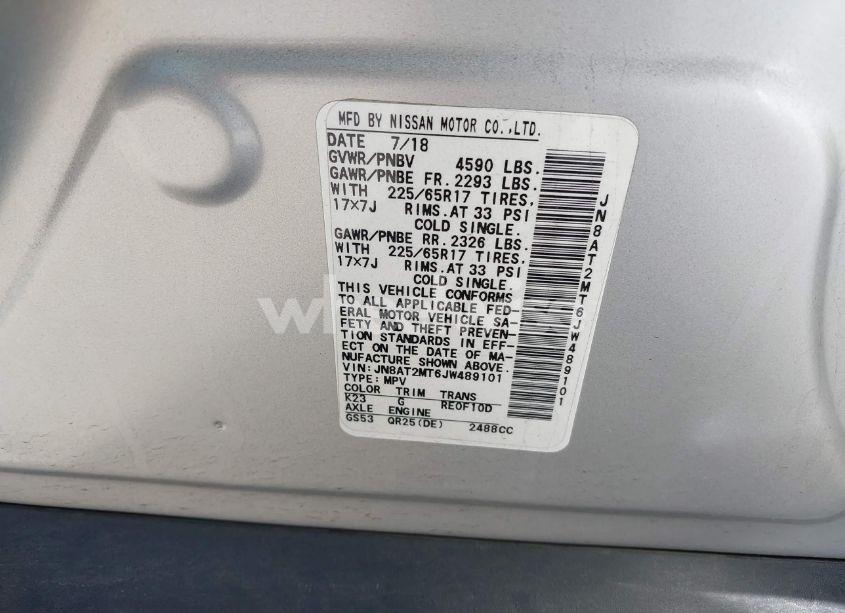 Photo 9 of 2018 Nissan Rogue SV (VIN JN8AT2MT6JW489101)