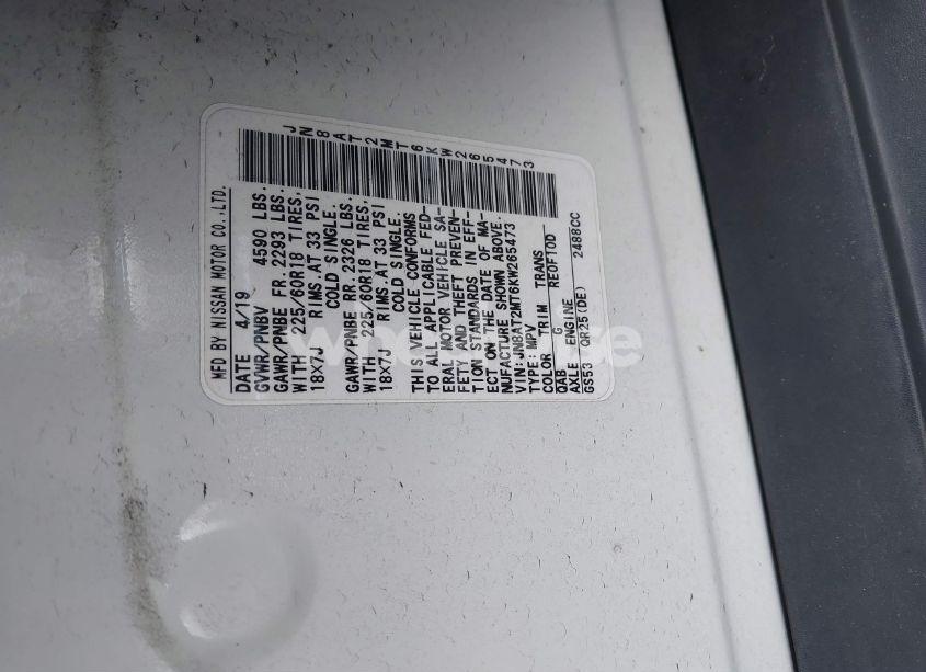 Photo 9 of 2019 Nissan Rogue SV (VIN JN8AT2MT6KW265473)