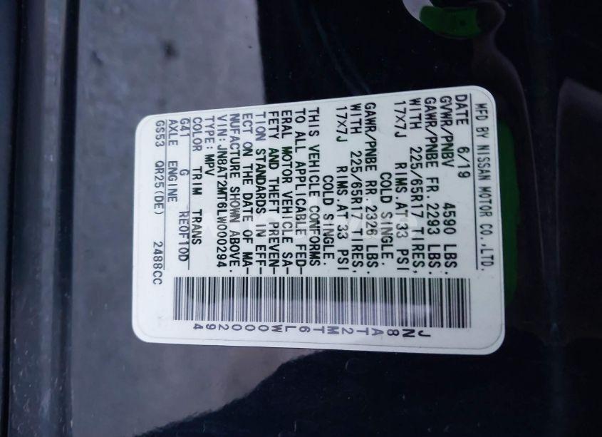 Photo 9 of 2020 Nissan Rogue SV FWD (VIN JN8AT2MT6LW000294)