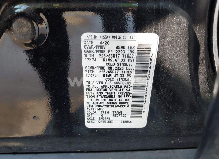 Photo 9 of 2020 Nissan Rogue SV FWD (VIN JN8AT2MT6LW043310)