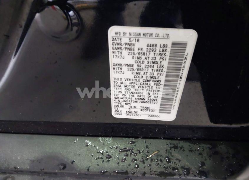 Photo 9 of 2016 Nissan Rogue S (VIN JN8AT2MT7GW003727)