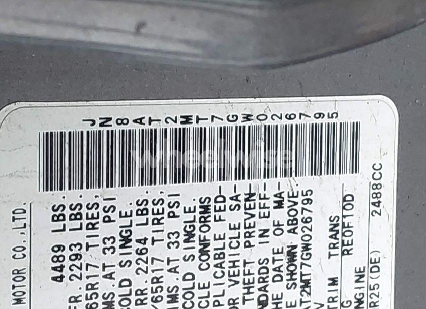 Photo 9 of 2016 Nissan Rogue S (VIN JN8AT2MT7GW026795)