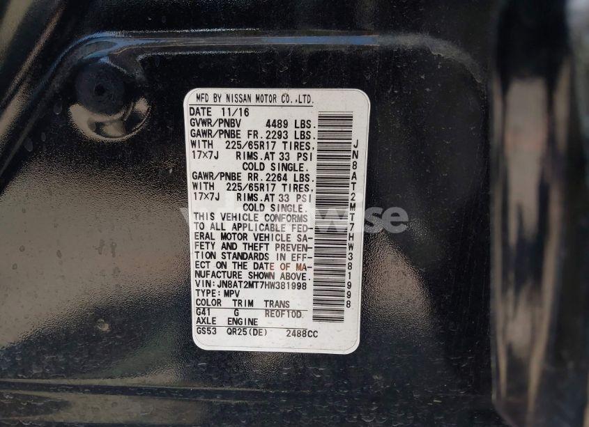 Photo 9 of 2017 Nissan Rogue S (VIN JN8AT2MT7HW381998)