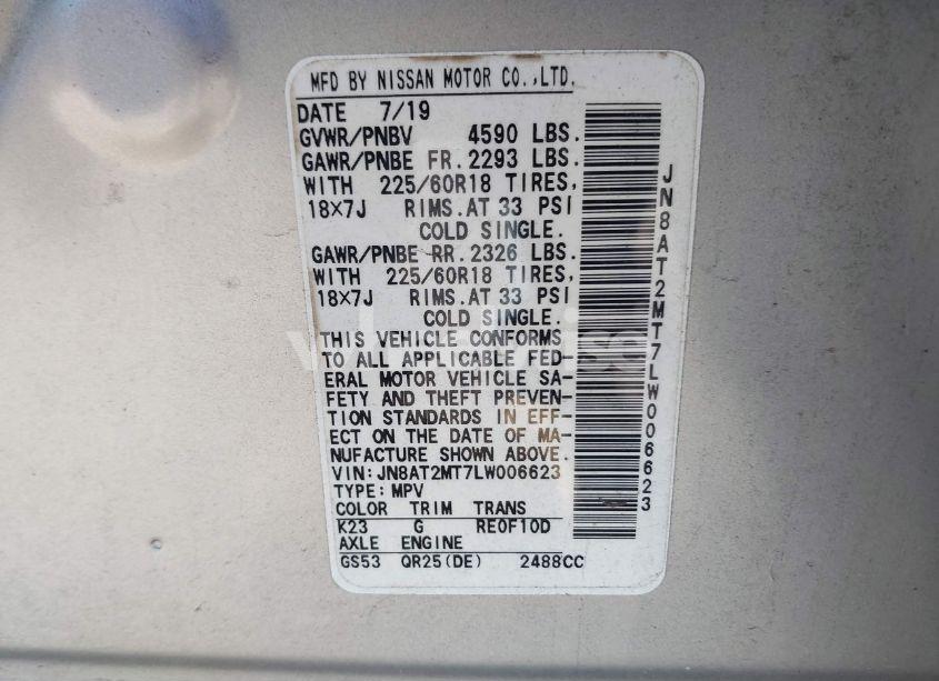 Photo 9 of 2020 Nissan Rogue SV FWD (VIN JN8AT2MT7LW006623)