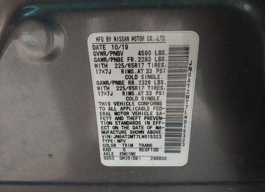 Photo 9 of 2020 Nissan Rogue SV FWD (VIN JN8AT2MT7LW015323)