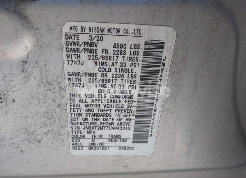 Photo 9 of 2020 Nissan Rogue SV FWD (VIN JN8AT2MT7LW042019)