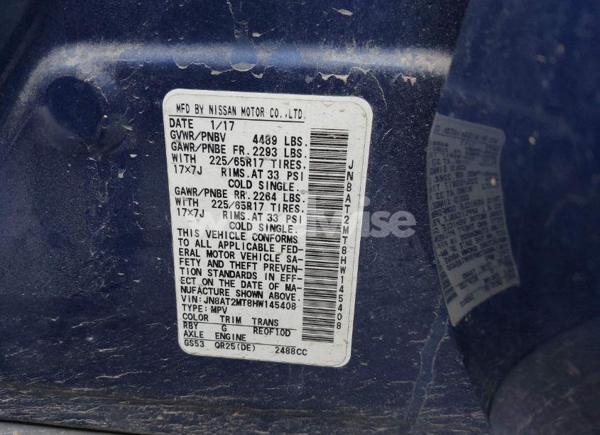 Photo 9 of 2017 Nissan Rogue SV (VIN JN8AT2MT8HW145408)