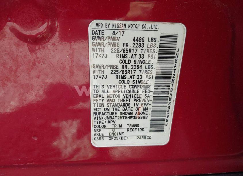 Photo 9 of 2017 Nissan Rogue S (VIN JN8AT2MT8HW395988)