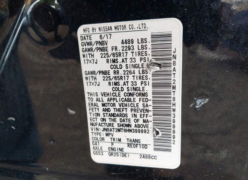 Photo 9 of 2017 Nissan Rogue S (VIN JN8AT2MT8HW399992)