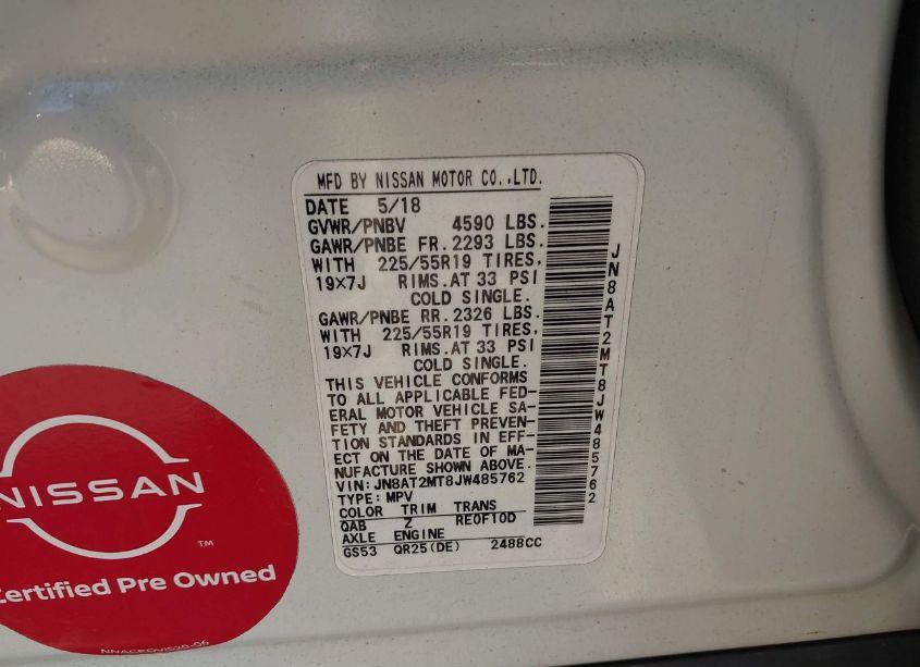 Photo 9 of 2018 Nissan Rogue SL (VIN JN8AT2MT8JW485762)