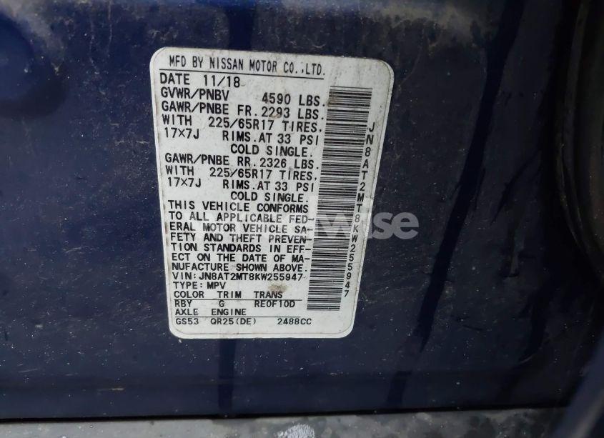 Photo 9 of 2019 Nissan Rogue SV (VIN JN8AT2MT8KW255947)