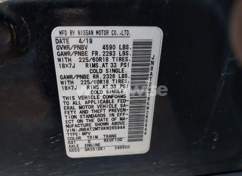 Photo 9 of 2019 Nissan Rogue SV (VIN JN8AT2MT8KW265944)