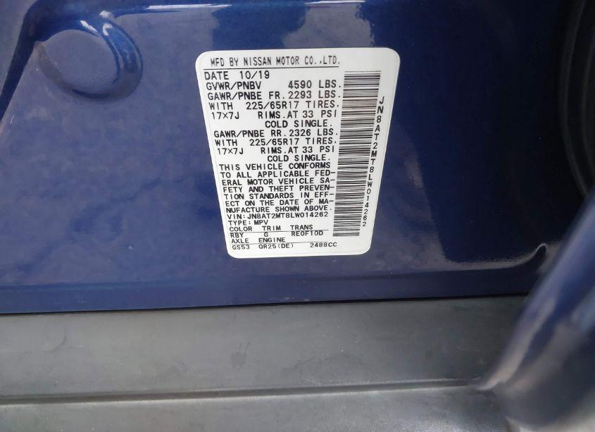 Photo 9 of 2020 Nissan Rogue SV FWD (VIN JN8AT2MT8LW014262)