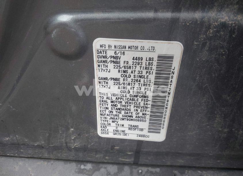 Photo 9 of 2016 Nissan Rogue S (VIN JN8AT2MT9GW008850)