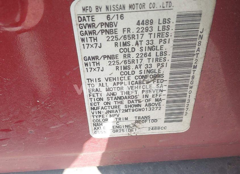 Photo 9 of 2016 Nissan Rogue S (VIN JN8AT2MT9GW013272)