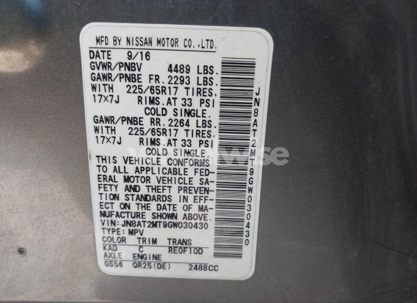 Photo 9 of 2016 Nissan Rogue S (VIN JN8AT2MT9GW030430)