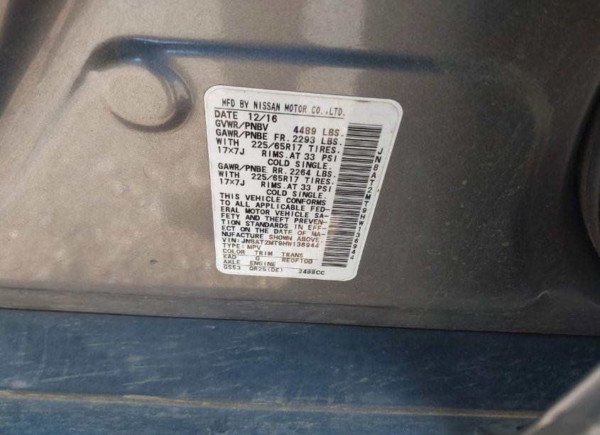 Photo 9 of 2017 Nissan Rogue S (VIN JN8AT2MT9HW136944)
