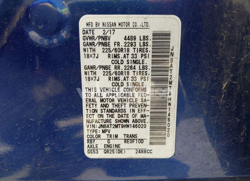 Photo 9 of 2017 Nissan Rogue SL (VIN JN8AT2MT9HW146020)