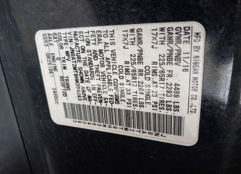 Photo 9 of 2017 Nissan Rogue S (VIN JN8AT2MT9HW384093)