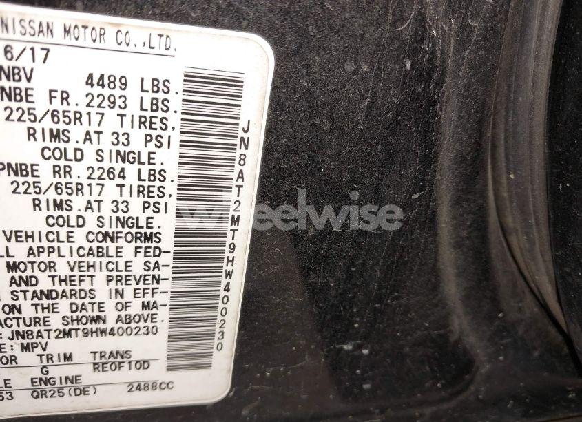 Photo 9 of 2017 Nissan Rogue SV (VIN JN8AT2MT9HW400230)