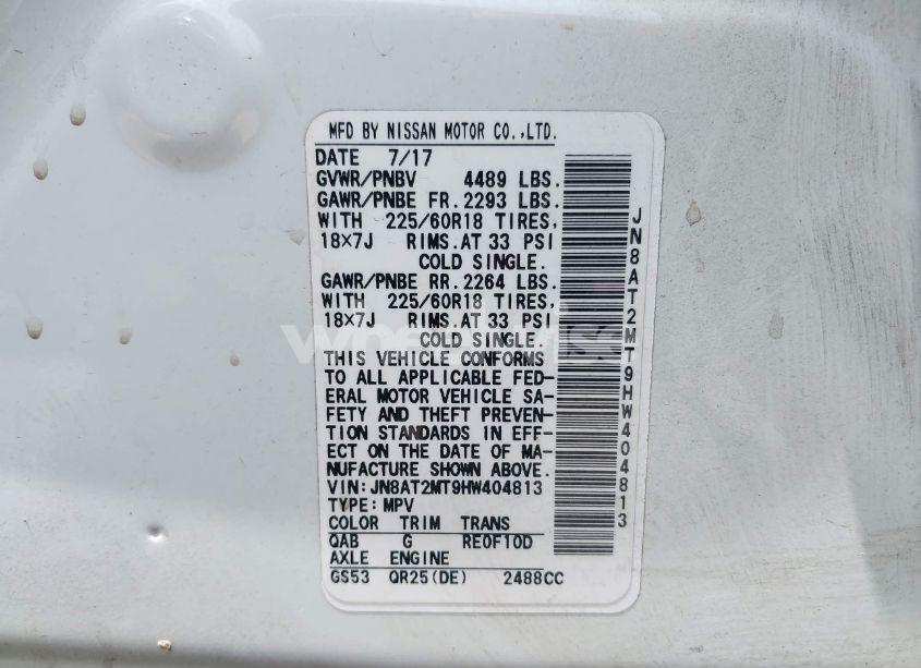 Photo 9 of 2017 Nissan Rogue SL (VIN JN8AT2MT9HW404813)