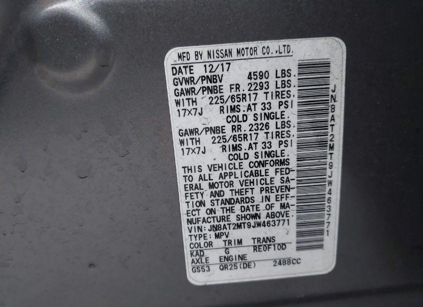 Photo 9 of 2018 Nissan Rogue SV (VIN JN8AT2MT9JW463771)