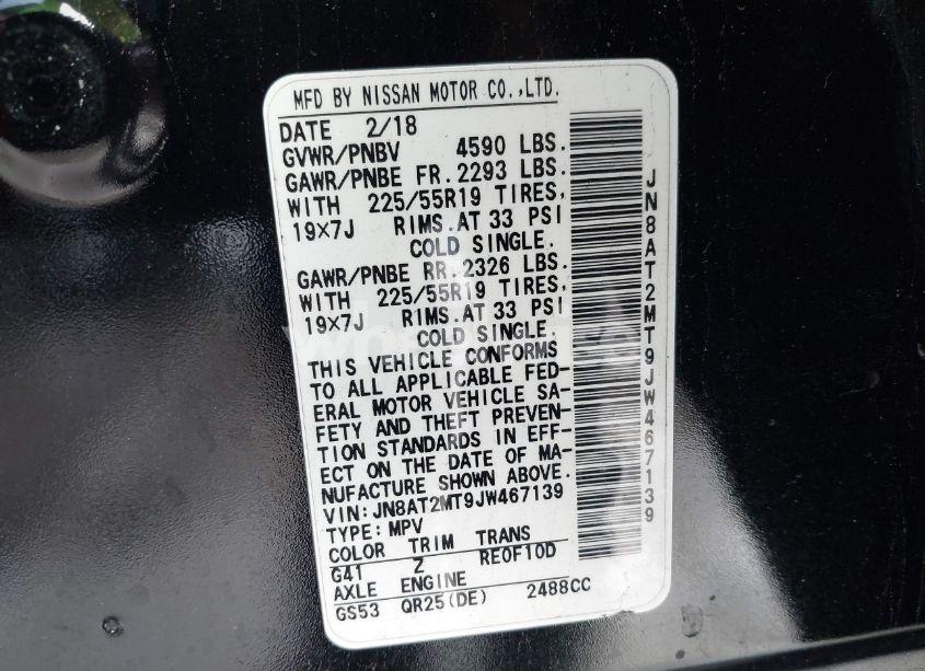 Photo 9 of 2018 Nissan Rogue SL (VIN JN8AT2MT9JW467139)