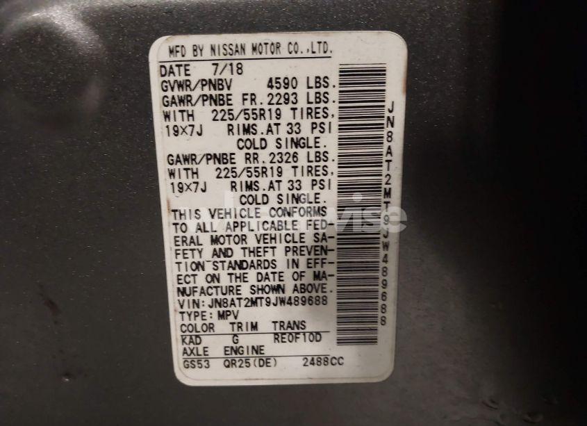 Photo 9 of 2018 Nissan Rogue SL (VIN JN8AT2MT9JW489688)