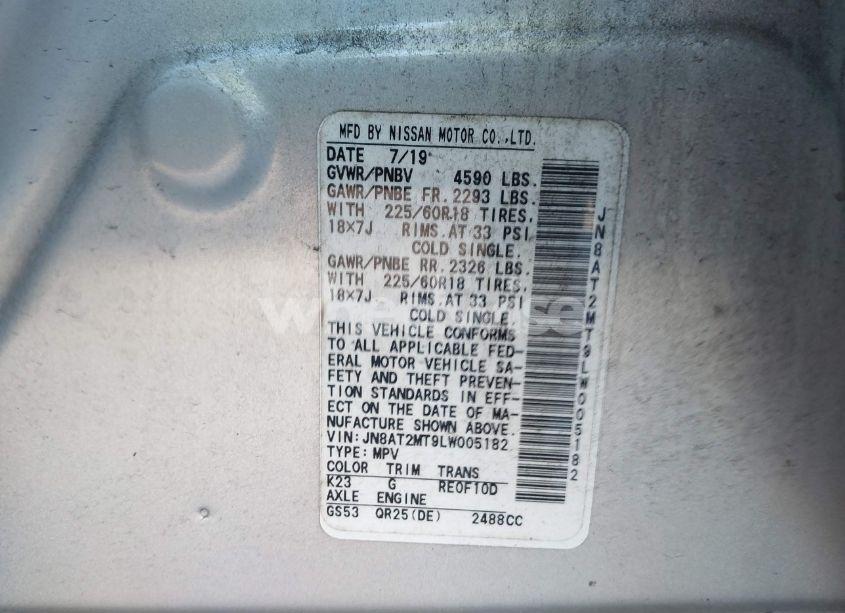 Photo 9 of 2020 Nissan Rogue SV FWD (VIN JN8AT2MT9LW005182)