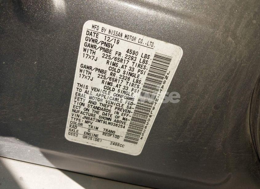 Photo 9 of 2020 Nissan Rogue SV FWD (VIN JN8AT2MT9LW036254)